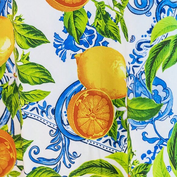 Multicolor Boho Women's Lemon Vacation Spaghetti Strap Knit Mini Dress - Picture 6 of 6